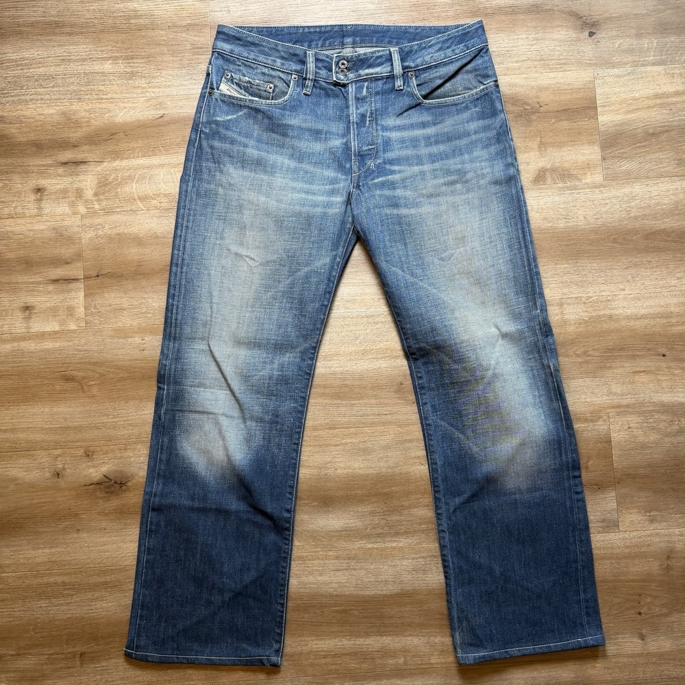 Vintage Diesel Rabox Jeans Men 33x29 Blue Relaxed Straight Made Italy Faded Y2K